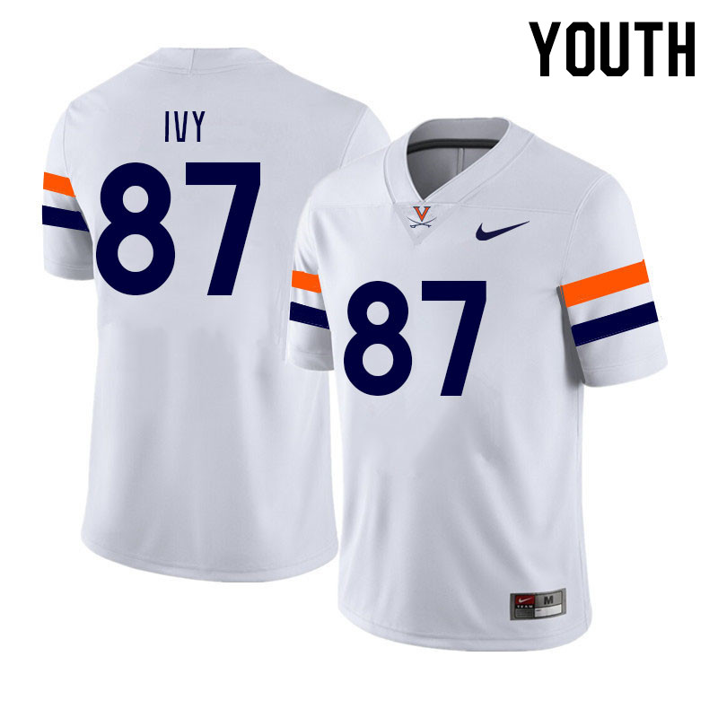 Youth #87 Titus Ivy Virginia Cavaliers College Football Jerseys Stitched Sale-White